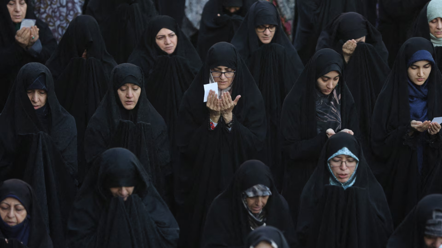 Water Bankruptcy in Iran: Iranian women pray for rain in Tehran, November 14. In the past, people would go out to the desert to pray for rain,” said Mehdi Chamran, head of Tehran’s City Council [Source Reuters]